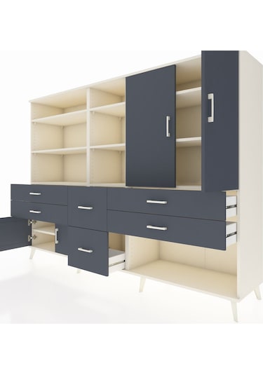 Hyperion Dolap 10 Raflı 6 Çekmeceli 4 Kapaklı 220x44x163 Aytaşı-a Aytaşı-antrasit Hyperion Dolap 10 Raflı 6 Çekmeceli 4 Kapaklı 220x44x163 Aytaşı-a Aytaşı-antrasit