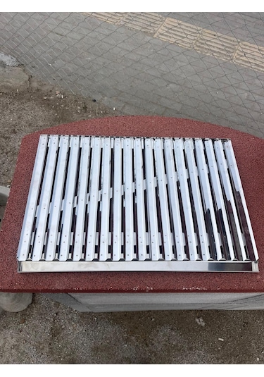 Paslanmaz Krom Oluklu Mangal Izgarası 59 41 Barbekü Gross Paslanmaz