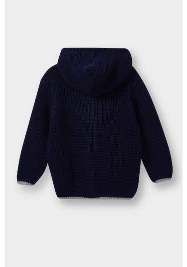 Defacto Erkek Bebek Düğmeli Kapüşonlu Hırka C8863a525aunv241 Lacivert