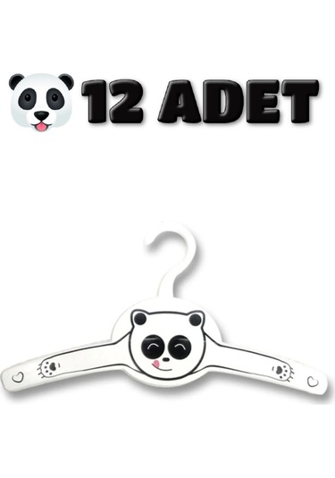 Gondol Bebek Pandali Çocuk Elbise Askısı Beyaz 12 Adet G228p Beyaz