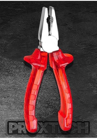 PROXTECH Yüksek Kalite Kırmızı Şeffaf Saplı 5li Pense,