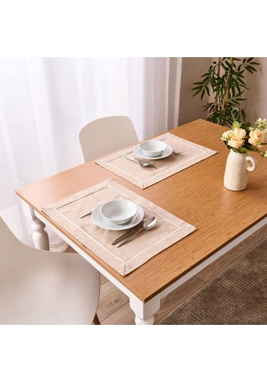 Evidea Soft Biyeli 2'li Amerikan Servis - Bej - 35x50 Cm Bej