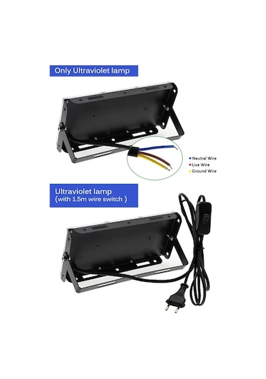 Ulzyvf 1 Adet 50w/100w Led Mor Işık 395nm Rgb Su Geçirmez Ip65 Dış Mekan Projektörü RGB