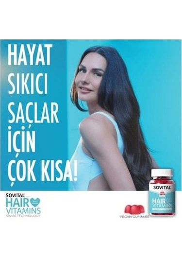 Sovital Hair Vitamins Saç Için Takviye Edici Vitamin 60 Gummy