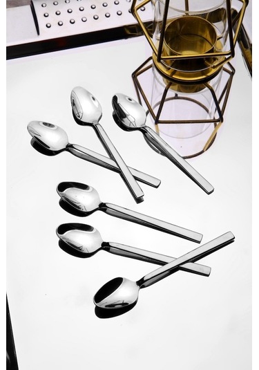 6 Adet Çelik Lüx Çay Kaşığı