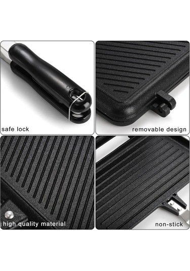 Sandviç Makinesi, Saplı Yapışmaz Izgara Tavası, Alüminyum Flip Tava İç Mekan Dış Mekan Kahvaltısı