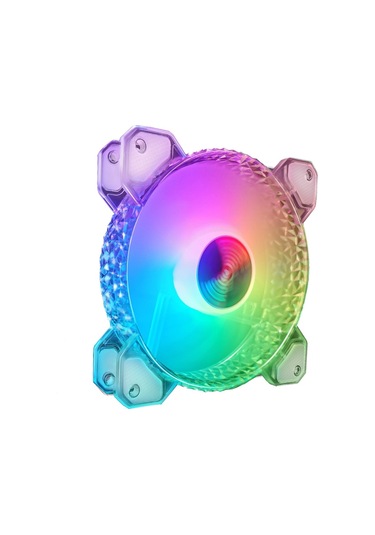 Coolmoon Crystal Diamond Rgb 5 Fan Seti, 12cm Sessiz Uzun Ömürlü Rgb Aydınlık Şasi Soğutma Fanı Seti Pc İçin Müzik Versiyonu