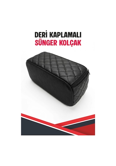 Renault Captur İle Uyumlu Sünger Kolçak Siyah Deri Siyah Dikişli