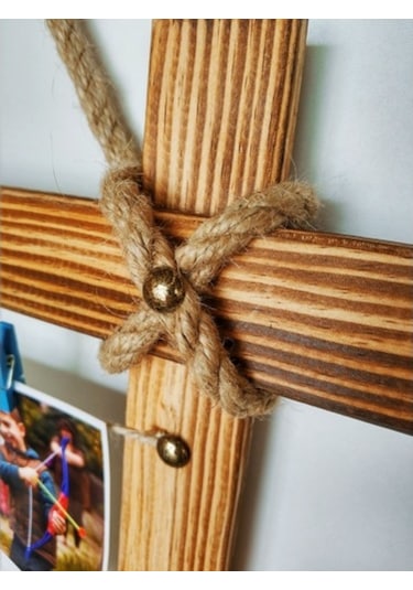 Ahşap Fotoğraf Çerçevesi Ipli Mandallı Resim Çerçevesi