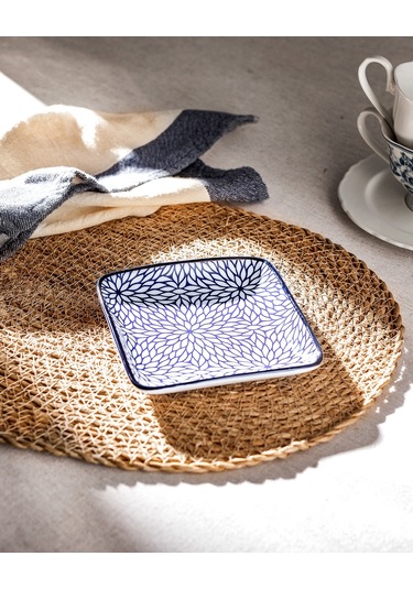 Madame Coco Rêve Bleu Drancy New Bone China Kare Tabak 1ktaba102812,5x12,5x2,2cm-mavi