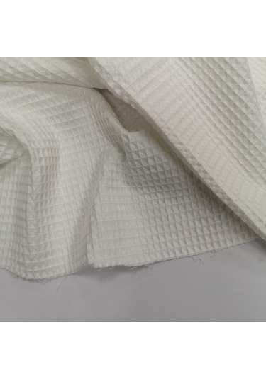 Waffle Pike Bornozluk Kumaş 100% Pamuk W-01 Beyaz