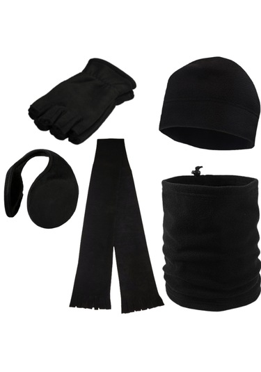 Polar Parmaksız Eldiven Bere Boyunluk Kulaklık Atkı 5li Kış Seti