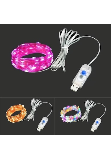 Mavi Noel Işığı 10m 20m Bakır Gümüş Tel Usb Led Dize İşıklar Peri Noel Düğün Parti Dekor İçin Su Geçirmez Tatil Aydınlatma 2m Mavi