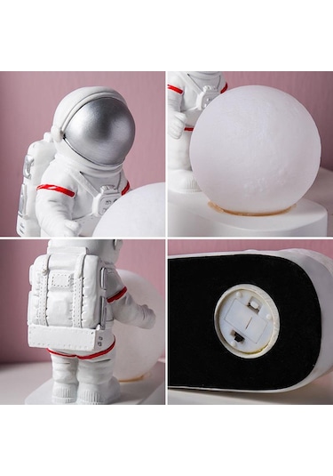 Homyl Gece Lambası Led Masa Başucu Dekorasyon Ev Süs Gümüş Gümüş