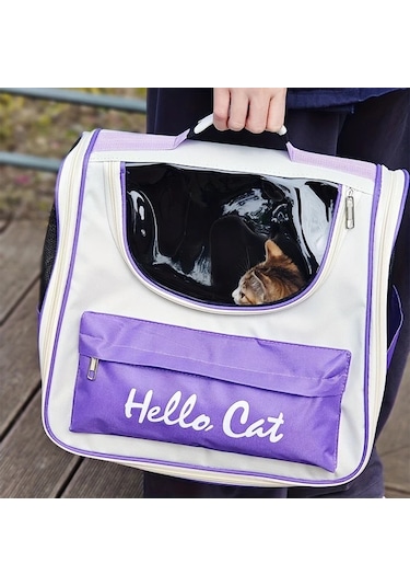 Fochsia Büyük Kapasiteli Pembe Evcil Hayvan Sırt Çantası Nefes Alabilir Omuz Askılı Seyahat Çantası
