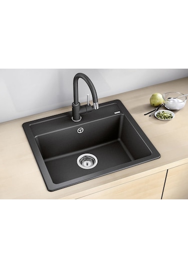 Simpex Tek Göz Tezgah Üstü&tezgaha Sıfır Uyumlu Antrasit 58x50cm