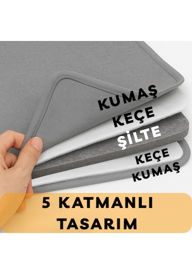 Buharlı Dikey Ütü Matı 5 Katman Asılabilir Yanmaz Keçeli 50x80 Cm