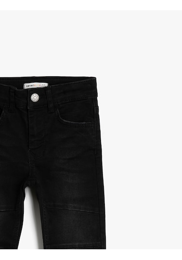Koton Kot Pantolon Dar Paça Pamuklu Cepli - Slim Jean Siyah 0ykb46393od