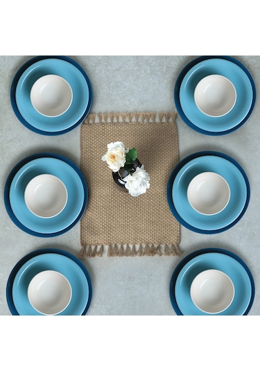Keramika Blue Mix Yemek Takımı 18 Parça 6 Kişilik 031-413-420