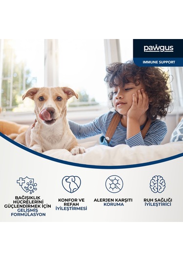 Pawgus Veteriner Serisi Köpekler Için Immune Bağışıklık Kuvvetlendirici Günlük Vitamin Desteği 30 x 2 G