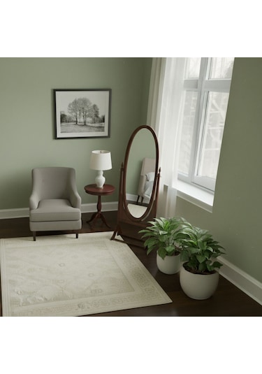 Rivoli Ayaklı Ahşap Oval Boy Aynası 58x165 Ceviz