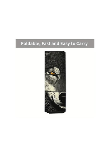 Xuweiwei 1 Adet Wolf Face Araba Rüzgarlık Güneşlik 144x70cm 56x275inç Polyester Kumaş Tüm Araçlar Suv Kamyon Van