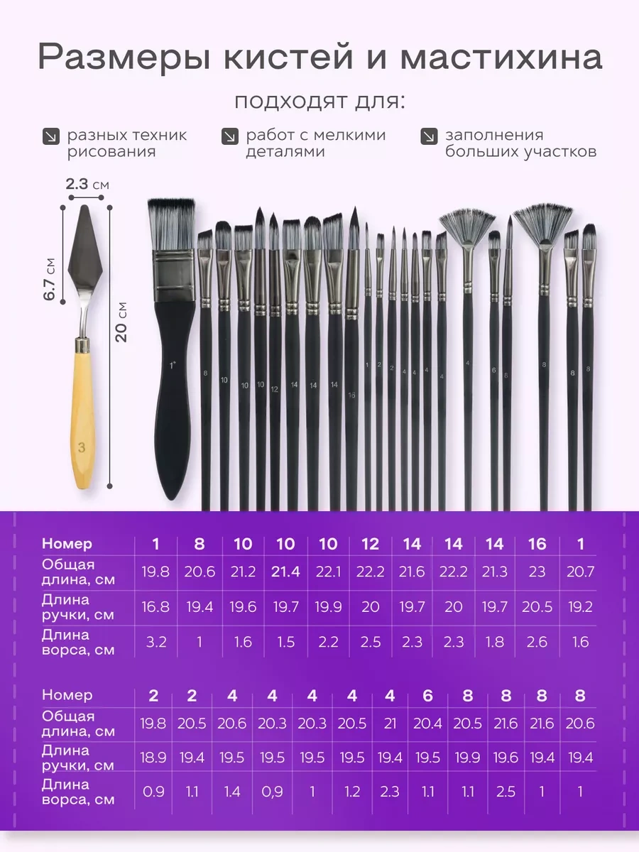 Kitso Sanat Seti 24 Parça Resim Fırçaları 241189841