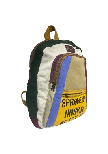 Kaliteli Renkli Vintage Salaş Disayn Günlük Sırt Gezi Okul Seyahat Çantası 28 Cm X 37 Cm Sarı