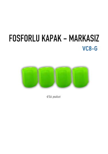 Markasız Yeşil Fosforlu Subap Kapağı 4'lü Set