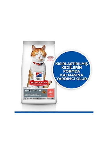 Hill's Science Plan Somonlu Kısırlaştırılmış Yetişkin Kedi Maması 8 KG + 2 KG Mama