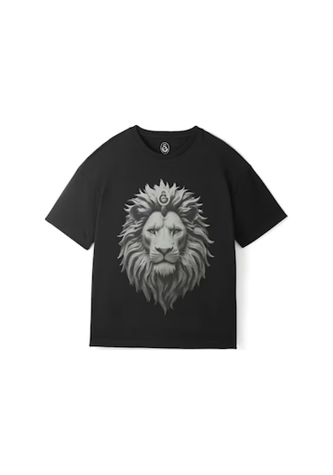 Galatasaray Lisanslı Siyah Aslan Baskılı Çocuk T-shirt 03-siyah