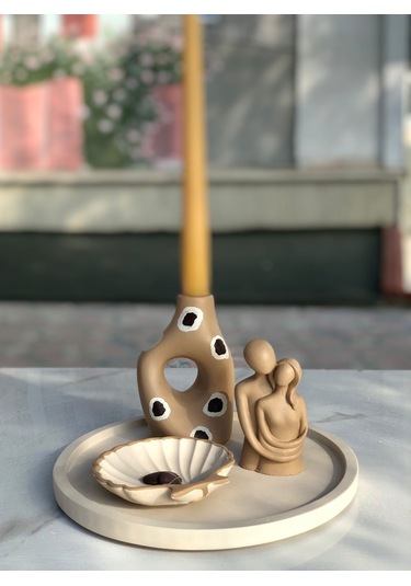 Thiramis Homeconcept Mocha Sevgili Detay Dekoratif 4'lü Set