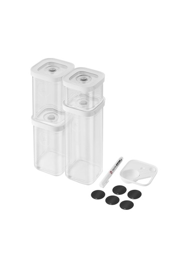 Fresh & S Cube Seti, S Beden, 6 Parçalı Saklama Seti, 4 X Küp Saklama Kutusu Dahil S, 2 X 2s, 3s , Ölçü Kaşığı 3 Boyut , 5 X Nfc Etiketi, 1 X Tebeşir Kalemi Siyah