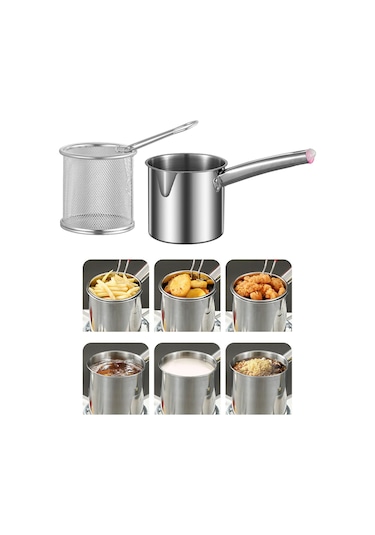 Homyl Fritöz Tencere Net Sepet Kapaklı Üniversal Yağ Stil A