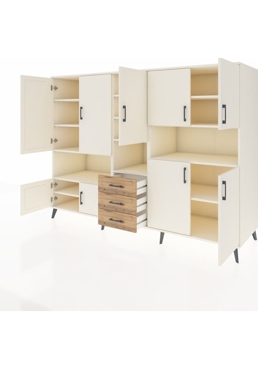 Kronos Dolap 13 Raflı 3 Çekmeceli 9 Kapaklı 220x59x163 Aytaşı-ayt Aytaşı-aytaşı/çam