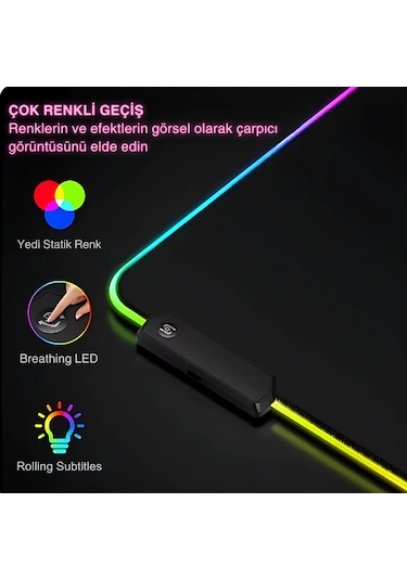 Dalong Mousepad Düz Led Işıklı 80x30