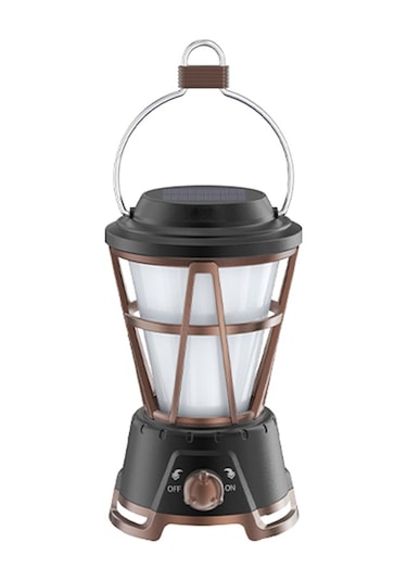 Mufunye Güneş Enerjili Siyah Led Kamp Feneri - Vintage Asılı Lambader, 180 Lumen, 6-140 Saat Süre, Çadır/hiking Için Siyah