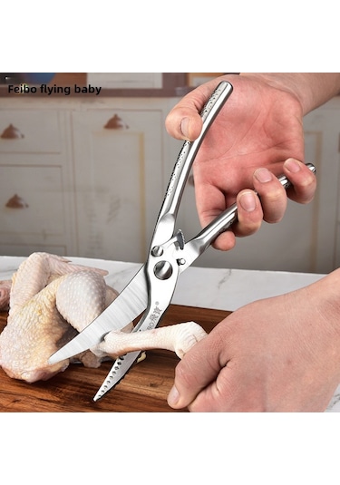 Mufunye Alman Paslanmaz Çelik Ev Çocuğu Yemeği Sert Kemik Kırıcı Mutfak Makası Standart Siyah Plastik Saplı Renkli Kutulu Diğer