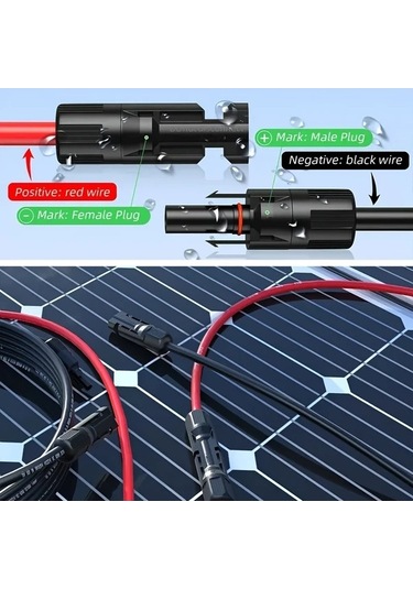 Pazly 12awg Mc4 Uzatma Kablosu Seti 12 Mc4 26ft Erkek Ve Dişi Konnektörlü Araç Karavan Kablo Seti