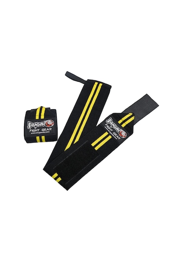 Dragondo 63911 Halter Ve Fitness Bilek Bandajı Yeni Seri Siyah - Sarı