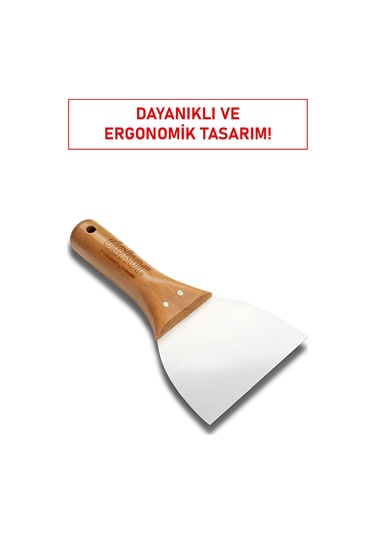 Dekor 006 Macun Ispatulası 12 Cm Ahşap Saplı Paslanmaz Çelik Esnek Usta Spatulası