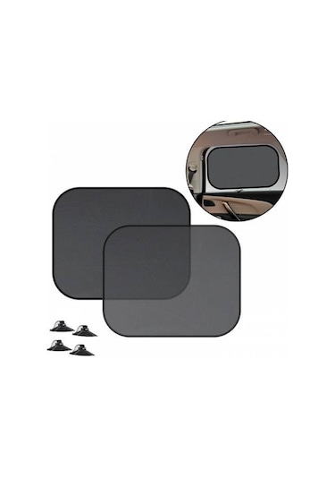 Coofbe Vantuzlu Araç Yan Cam Güneşlik 2Adet Set 36x44cm Oto Yan C
