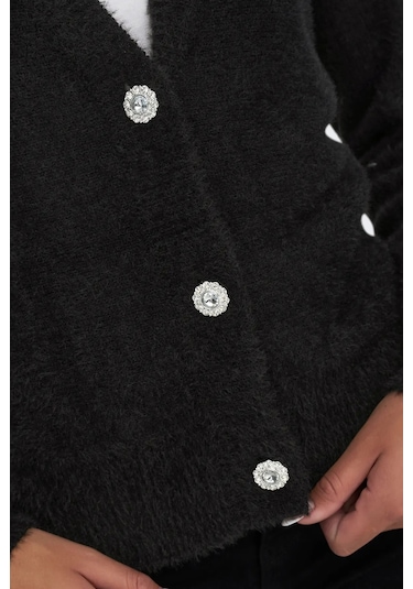 Only Kadın Onlella Düğmeli Uzun Kollu Örme Hırka 15259564 Siyah Siyah