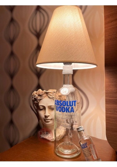 Absolut Şişe Abajur Tasarım Beyaz