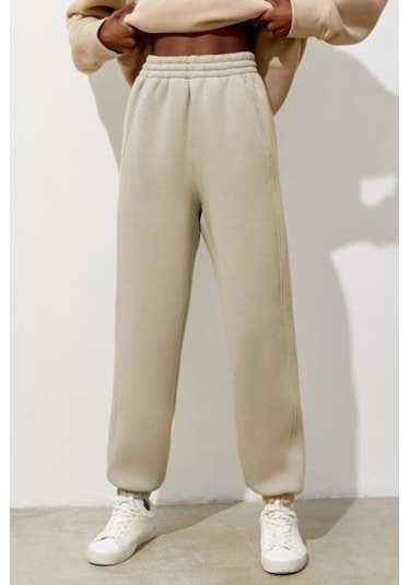 Madmext Kadın Bej Comfort Fit Eşofman Altı Mg1353 BEJ