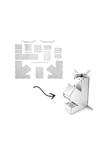 Geeksen Taşınabilir Kamp Ocağı - Çelik Yapılı, Sökülebilir, Hafif Ve Dayanıklı Gümüş