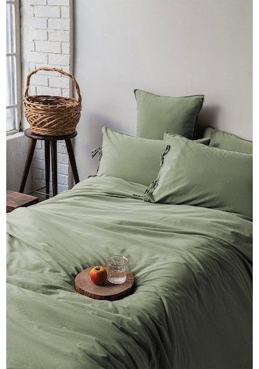 Savanna Forest 210 Tc 83 Tel Dijital Pamuk Yıkanmış %100 Pamuk Poplin Çift Kişilik Nevresim Takımı