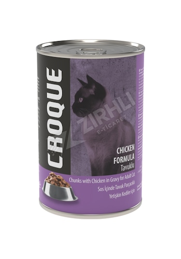 Croque Tavuk Etli Konserve Yetişkin Kedi Maması 400 Gr