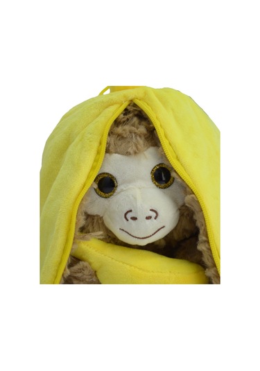 Peluş Maymun Hem Muz Hem Maymun 30 Cm Sarı