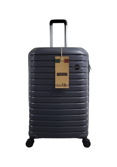 Oleets Büyük Boy Polipropilen Süper Esnek Kırılmaz Tekerlekli Valiz Bavul Füme